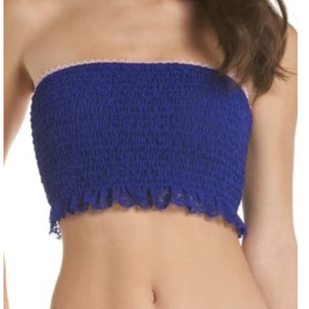 Free People Callie Smocked Lace Bandeau